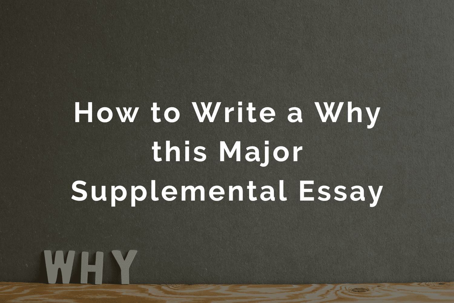 why business major supplemental essay